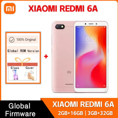 Global Rom Original Xiaomi Redmi 6A 2GB 16GB 3GB 32GB 4G Smartphone Wholesale Xiaomi Mobile Phones Unlocked Android Google Play