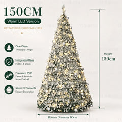 Integrated Foldable Christmas Tree with Ornaments LED Lights High-end Christmas Tree 150cm/180cm Home Christmas Party Decoration