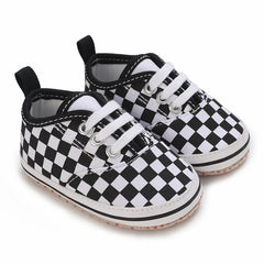 2025 New Baby Canvas Sneakers Anti-slip Soft Plaid Baby Boy Girl Shoes Newborns First Walkers Infant Baby Unisex Casual Shoes