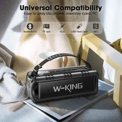 W-KING D8mini-1 Bluetooth Speaker, 30W Portable Wireless Loud Speakers, IPX6 Waterproof Outdoor Speaker, 24H Playtime, EQ, AUX, TF Card