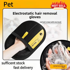 Pet Hair Removal Kit: Sticky Roller, Static Brush & Grooming Gloves - For Cat Dog Fur on Furniture Car Clothing