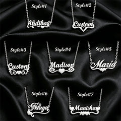 Multi-style Heart Name Design Personalized Pendant Necklace Woman Stainless Steel Silver Gold Name Customized Necklace Jewelry