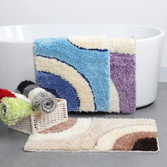 European Style Flocking Floor Mat, Household Bathroom Water Absorption and Anti Slip Mat Combination Set of Three Pieces