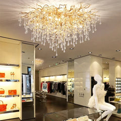 American Luxury Crystal Ceiling Chandelier Modern Art Living Dining Bedroom Hanging Lamp Hotel Hall Home Decor Pendant Lights