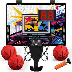 Kids Mini Basketball Hoop With Electronic Scoreboard Ball Sport Backboard Outdoor Indoor Excersise Accessory Funny Game Toys