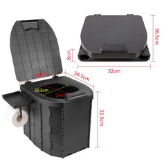 Covered Outdoor Folding Toilet, Camping Toilet, Adult Vehicle-Mounted Toilet, Children's Portable Mobile Toilet