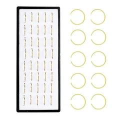 40/60pc Stainless Steel Straight L Nose Stud for Women Nose Ring Set