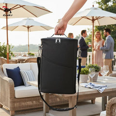 -Wine Bottle Bag Soft Cooler Wine Bottle Insulated Bag For Wine Thermal Outdoor Bag For Travel Carrier Tote Wine Glass