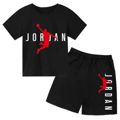 Summer Brand Letter Print Short Sleeve Kid T-shirt+shorts 2pcs Set for Boys and Girls Fashionable Casual Children's Set Outfits