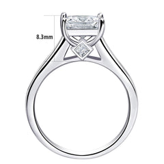 Newshe 2 Pcs GRA Certified Moissanite Princess Cut Wedding Rings Set for Women 925 Sterling Silver Engagement Ring Jewelry