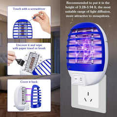 2pcs LED Socket Mosquito Killer Lamp Us/eu Plug Electric Mosquito Fly