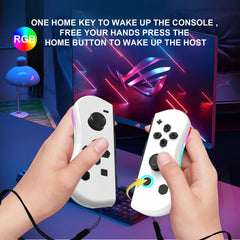 GAMINJA Wireless Switch Joypad Controller With RGB lamp For Switch Game Console L/R Handle Grip With Wake Up Screenshot Function
