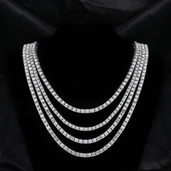 Hip Hop 5MM Tennis Chain Iced Out Bracelet Necklace Men Fashion Silver Color Tennis Jewelry Chains Women 20inch Choker Punk Gift