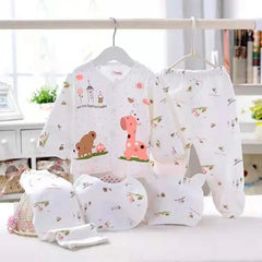 5 Pcs/set Newborn Baby 0-3 Month Clothing Set Babies T-Shirt Pants Hat Boy Girl Clothes Cotton Set