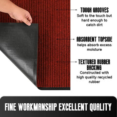 Front Door Mat Heavy Duty Indoor Outdoor Doormat Low Profile Outdoor Mats For Home Entrance Fade Resistant Shoe Scraper Mat