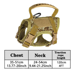 Tactical Cat Dog Harness Leash Adjustable Soft Mesh Pet Vest Cats Escape Proof Vest for Working Training for Large Cat/Small Dog