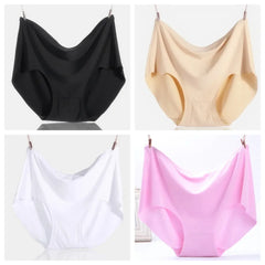 4Pcs Women Plus Size High Waist Ice Silk Boy Shorts Sexy Ultrathin Breathable Soft Underwear Panties Lingerie for 55-125kg