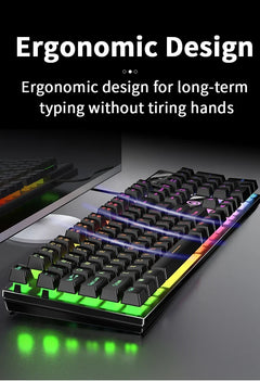 YINDIAO™ Wired Backlit Keyboard & Mouse Combo – Mechanical Feel, USB Ergonomic Gaming & Office Set | FlipStylez LLC®