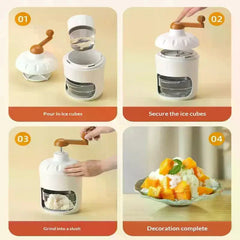Shaved Ice Machine Small Manual Ice Crusher Home Hand-cranked Machine Making Smoothie Machine Practical Portable Ice Cream Tools