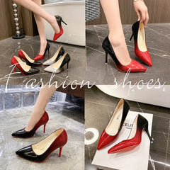Aphixta Sexy Red Bottom High Heels For Ladies Women 10cm Stiletto Gradient Pointed Toe Shoes Party Shoes Plus Big Size 44-53