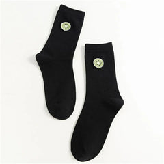 INS Girls Embroidery Cute Cartoon Fruit Avocado Banana Cherry Peach Kiwi Pineapple Socks Japanese Korean Funny Sokken Dropship