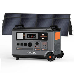 OSCAL PowerMax 3600SE Portable Power Station With 200W Solar Panel, 3600Wh LiFePO4 Battery, Solar Generator optional 200W Solar Panel, 3600W (Surge 7200W) Fast charging Home Backup Battery, Power Supply for Camping, RV