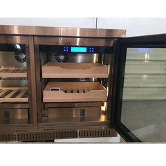Compressor Small Side By Side Wine Cigar Cooler Refrigerator Humidor Cabinet for Home Office Bar Club Private Collection