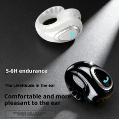 Bluetooth Wireless Ear-clip Single Headphone Open-Ear Air Conduction Earbuds Clip-On Single Headset HIFI Stereo Sound Earphone