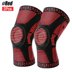 1/2Pcs Sport Compression Knee Support Brace Patella Protector Knitted Silicone Spring LegPad Cycling Running Basketball Football