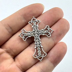 5/20PCS Alloy Accessories: Customized Full-Diamond Large Cross Rhombus Pendant DIY Handmade Keychain Bag Hanging Ornament