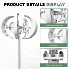 3000W Wind Turbie Generator 12V 24V 48V With Free MPPT Controller PV Solar Panel Off Grid System Free Energy 220V For Home