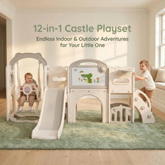 12-In-1 Toddler Playground Gym Playset - Indoor Outdoor Swing Set with