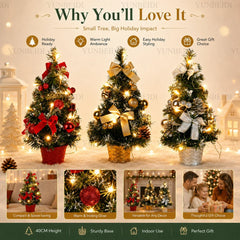 Mini Artificial Christmas 40CM Christmas Tree with LED Lights Tree Home Desktop Decoration Christmas Decoration New Year Gift
