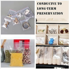 100-1000Pcs Small Zip Lock Plastic Bags Transparent Plastic Clear Storage Bag Jewelry Food Packing Reclosable Zipper Sealing Bag