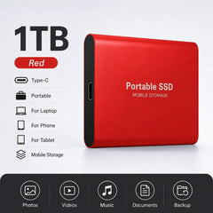 Space Efficient External Hard Drive 2TB Portable Mobile Hard Disk for Family Daily Photo Saveing PC Laptop