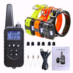 H880 Black Remote Dog Training Collar, For 1/2/3 Dogs, Shock, vibration and beep Function, Rechargeable and Waterproof
