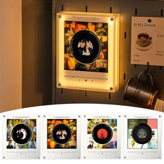 Transparent Acrylic NFC Music Rotating Disc Magnetic Refrigerator Sticker Luminous Night Light Sensor Automatic Player Gifts