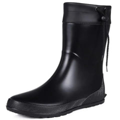 Crestar Women's Mid Calf Rain Boots Outdoor Ultra Lightweight Portable Waterproof Garden Shoes Fashion Non-slip Gardening Boots