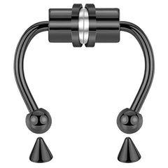 1/2/3/4/5pcs Fake Magnetic Stainless Steel Nose Rings, Non Piercing