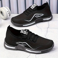Men's Summer Running Casual Sports Shoes, Neutral Breathable Mesh Sports Shoes, Solid Color Suitable for Hiking, Gym