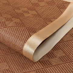Summer Cool Rattan Mat Sets Natural Plant Fiber Ice Mats with Pillowcase Foldable Non-Slip Breathable Cooling Mattress Cover