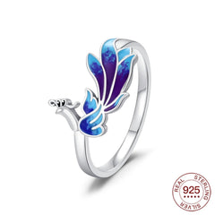 925 Sterling Silver Ring Ladybug Fashion Ring MOM Butterfly Ring