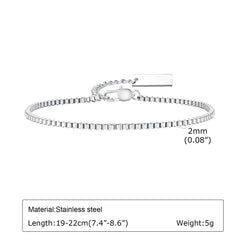 1/2/3pcs Chain Bracelet for, Stainless Steel Twisted Rope Cuban Chain