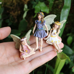 Miniature Garden Fairies Figurines Resin Mini Fairy Statue Figure Fairy Garden Ornaments Decorations Accessories