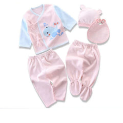 5 Pcs/set Newborn Baby 0-3 Month Clothing Set Babies T-Shirt Pants Hat Boy Girl Clothes Cotton Set