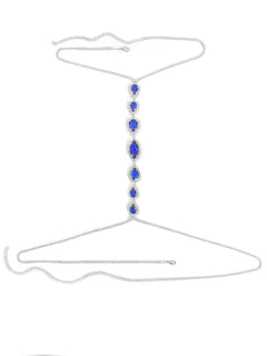 1pc Blue Droplet Fashion Body Chain Women's Chest Chain Summer Party