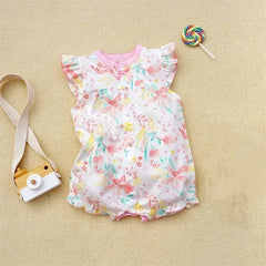 3-18 Month baby Summer clothes rompers girls overalls short Sleeve bodysuit cotton baby clothing jumpsuit newborn Girl onesies