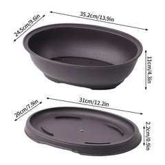 Rectangular Bonsai Training Pots Plastic Flowerpot with Drainage Tray Succulent Plants Pot Bonsai Plants Growing Pots Home Decor