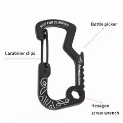 1/2/5pcs Outdoor Backpack Carabiner Multifunctional Print D Ring