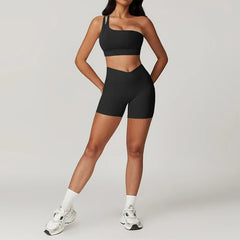 Skinny Sports Sets Women's Tracksuit Scrunch Butt Fitness Suits Push-Up Sexy Workout Sportswear Tights Short Activewear Woman